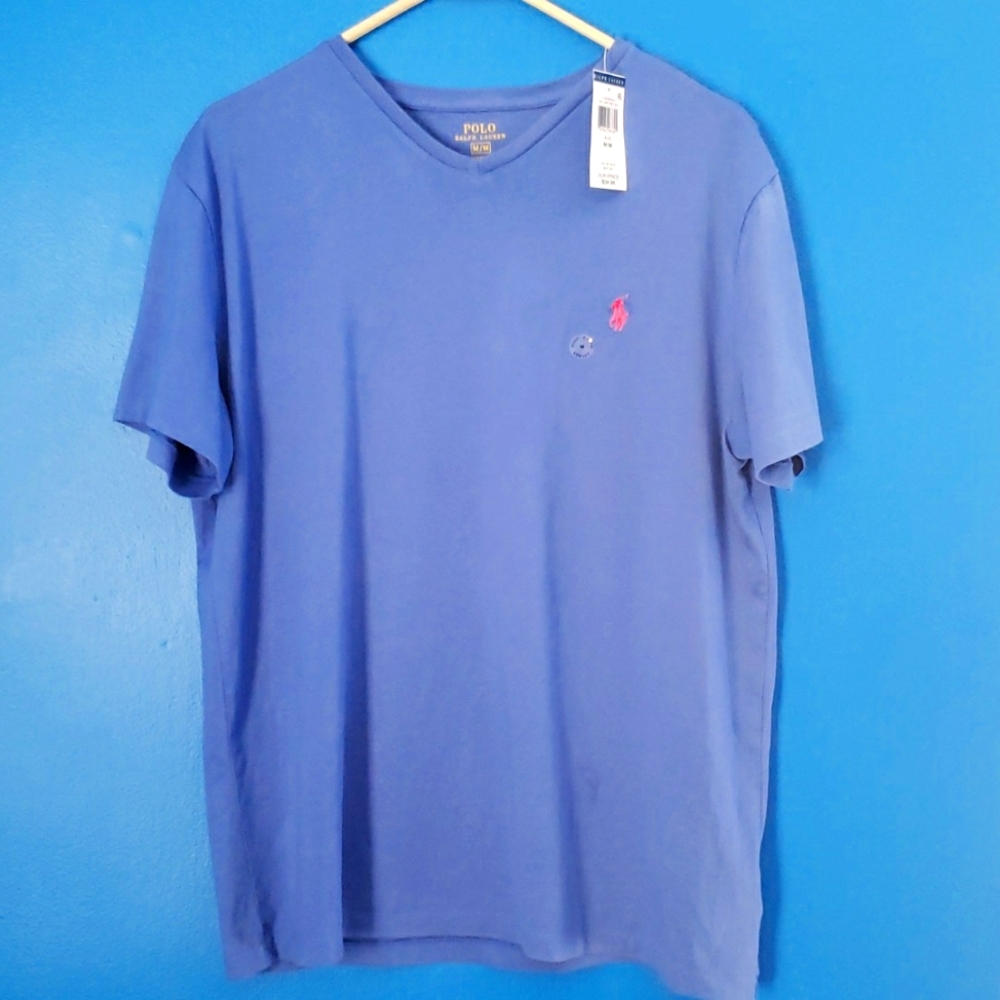 Polo Medium Blue V Neck T Shirt
